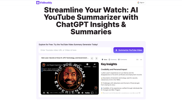 VidBuddy – AI YouTube Video Summarizer ( Chrome Extension )